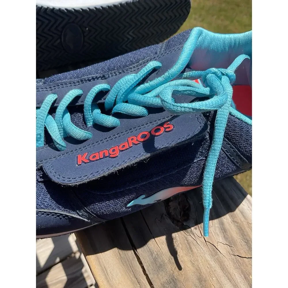 Kangaroos Women's Vintage Shoes Size 10 Blue Orange Zip Pocket Pass